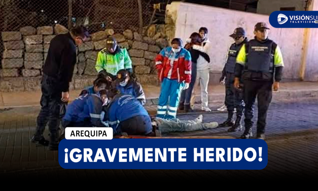 AREQUIPA: MOTOCICLISTA EN APARENTE ESTADO DE EBRIEDAD PIERDE EL CONTROL Y TERMINA GRAVEMENTE HERIDO EN LA AV. EJÉRCITO