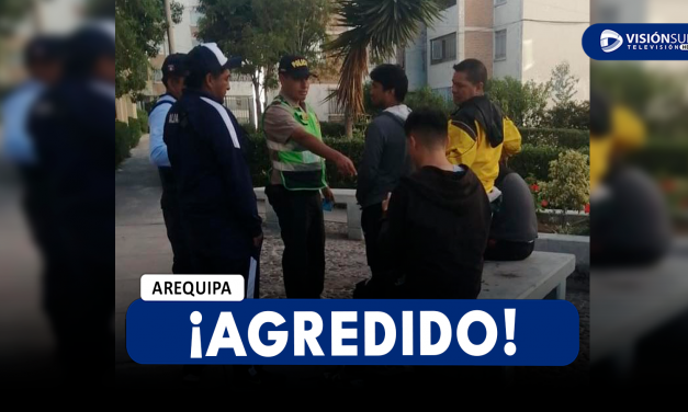 AREQUIPA: CINCO VARONES AGREDEN A POLICÍA DURANTE OPERATIVO DE CONTROL AL SER SORPRENDIDOS BEBIDOS LICOR EN LA VÍA PÚBLICA
