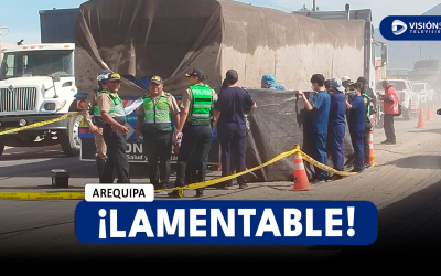 AREQUIPA: MOTOCICLISTA PIERDE LA VIDA TRAS SER APLASTADO POR LAS LLANTAS DE UN PESADO TRÁILER EN LA AV. EVITAMIENTO