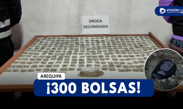 AREQUIPA: ENCUENTRAN UNA MOCHILA CON 300 BOLSITAS DE MARIHUANA PERO SIN DETENIDO