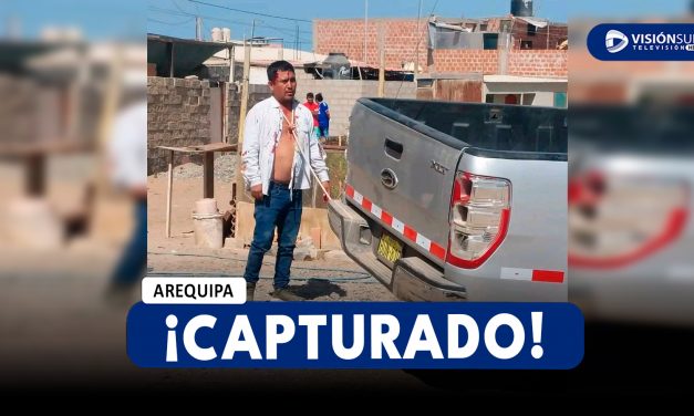 AREQUIPA: VECINOS DE VILLA MIRAFLORES CAPTURAN A PRESUNTO DELINCUENTE Y A SU CAMIONETA QUE UTILIZABA PARA DELINQUIR