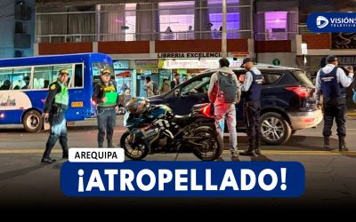 AREQUIPA: VARÓN DE 47 AÑOS QUEDA GRAVEMENTE HERIDO TRAS SER ATROPELLADO POR MOTOCICLISTA EN LA AV. INDEPENDENCIA