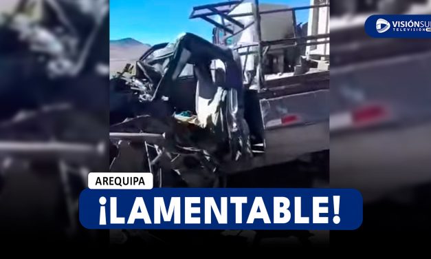 AREQUIPA: FUERTE CHOQUE ENTRE CAMIONETA Y UN CAMIÓN EN LA VÍA CUSCO – AREQUIPA DEJA UNA PERSONA SIN VIDA