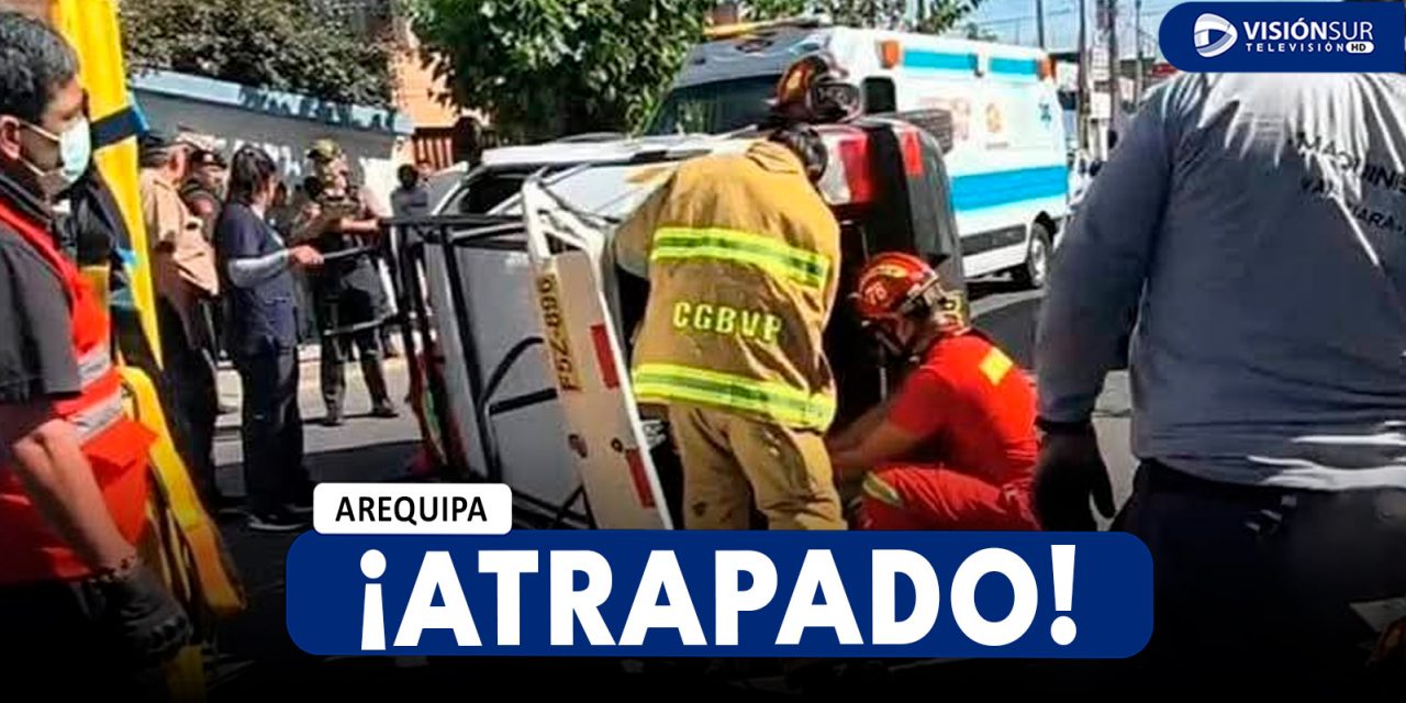 AREQUIPA: FUERTE ACCIDENTE DE TRÁNSITO SE REGISTRÓ EN LA AV. DOLORES Y DEJÓ UNA PERSONA GRAVEMENTE HERIDA