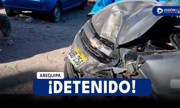 AREQUIPA: DETIENEN A VARÓN QUE HABRÍA IMPACTADO SU VEHÍCULO CONTRA OTRO Y SE ENCONTRABA EN APARENTE ESTADO DE EBRIEDAD