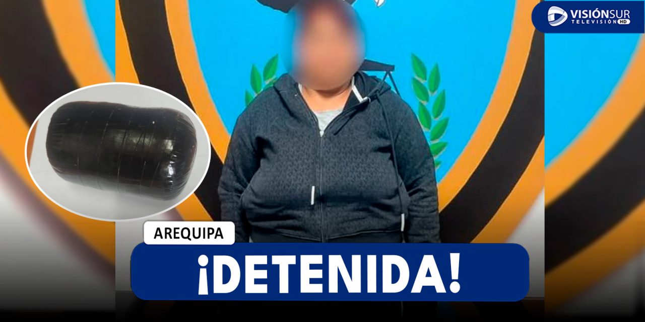 AREQUIPA: DETIENEN A MUJER QUE INTENTÓ INGRESAR MÁS DE 500 GRAMOS DE ALCALOIDE DE COCAÍNA AL PENAL DE SOCABAYA