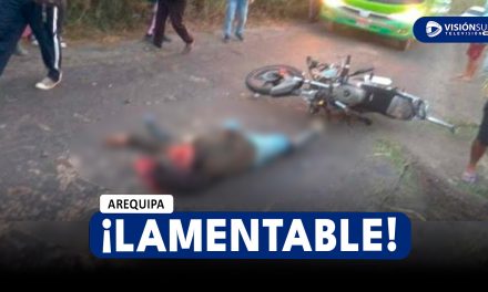 AREQUIPA: VARÓN PIERDE LA VIDA LUEGO DE IMPACTAR SU MOTOCICLETA CONTRA UNA CAMIONETA EN CAMANÁ