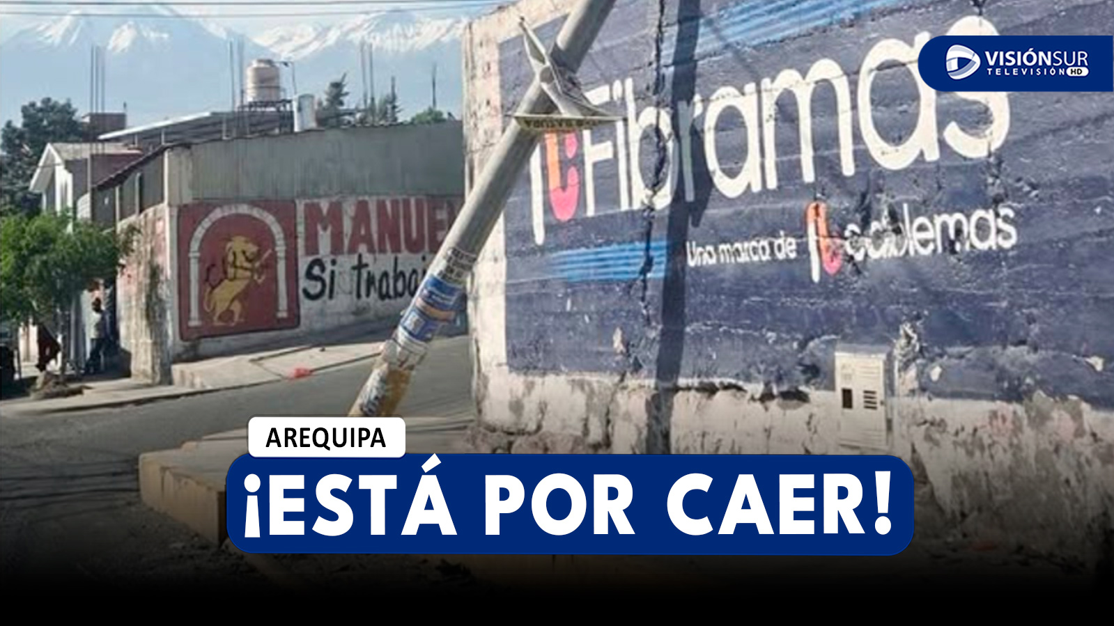 AREQUIPA: VECINOS DE ALTO LIBERTAD DENUNCIAN QUE POSTE SE ENCUENTRA DAÑADO Y PODRÍA CAERSE