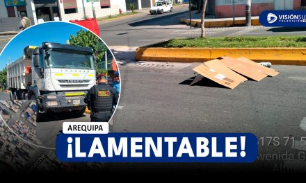 AREQUIPA: JOVEN PIERDE LA VIDA LUEGO DE SER APLASTADA POR UN VOLQUETE EN LA AV. GOYENECHE