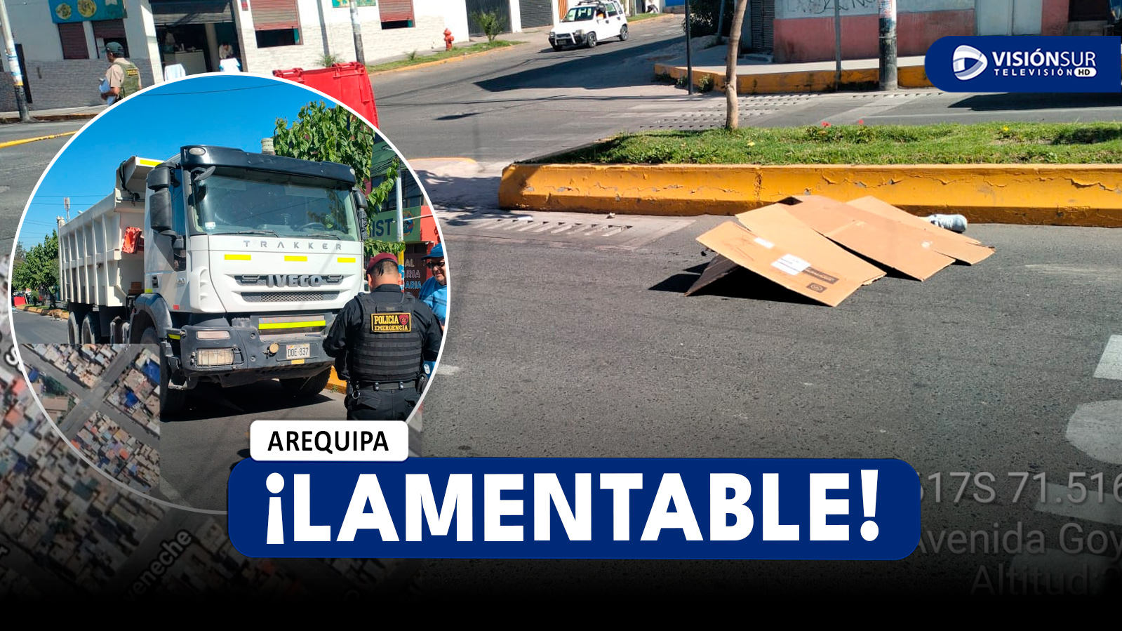 AREQUIPA: JOVEN PIERDE LA VIDA LUEGO DE SER APLASTADA POR UN VOLQUETE EN LA AV. GOYENECHE