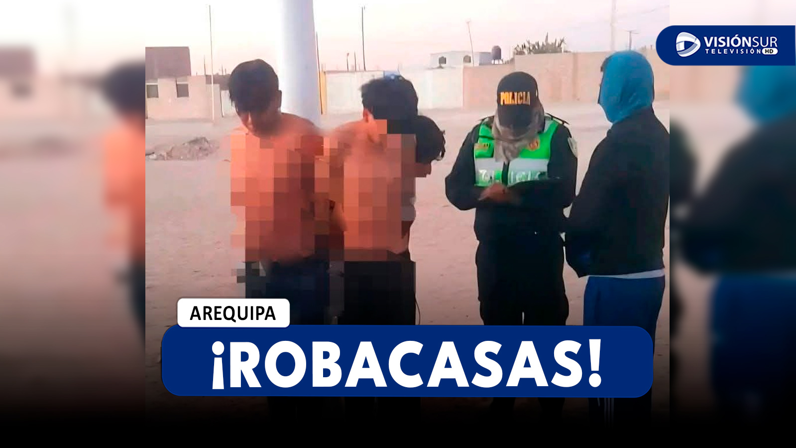 AREQUIPA: VECINOS DE MAJES CAPTURAN A PRESUNTOS ROBACASAS Y LES DAN UNA PALIZA PARA LUEGO AMARRARLOS A UN POSTE