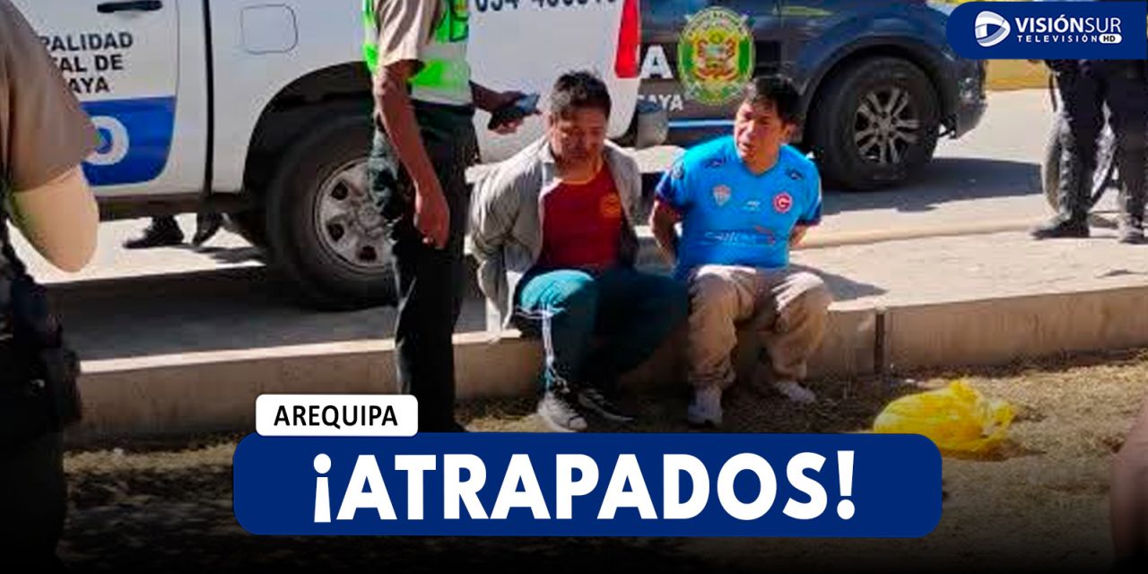 AREQUIPA: CAPTURAN A DOS VARONES QUE FUERON SORPRENDIDOS ROBANDO A UNA JOVEN EN EL MERCADO DE SOCABAYA