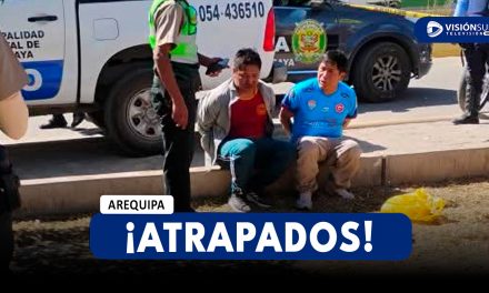 AREQUIPA: CAPTURAN A DOS VARONES QUE FUERON SORPRENDIDOS ROBANDO A UNA JOVEN EN EL MERCADO DE SOCABAYA