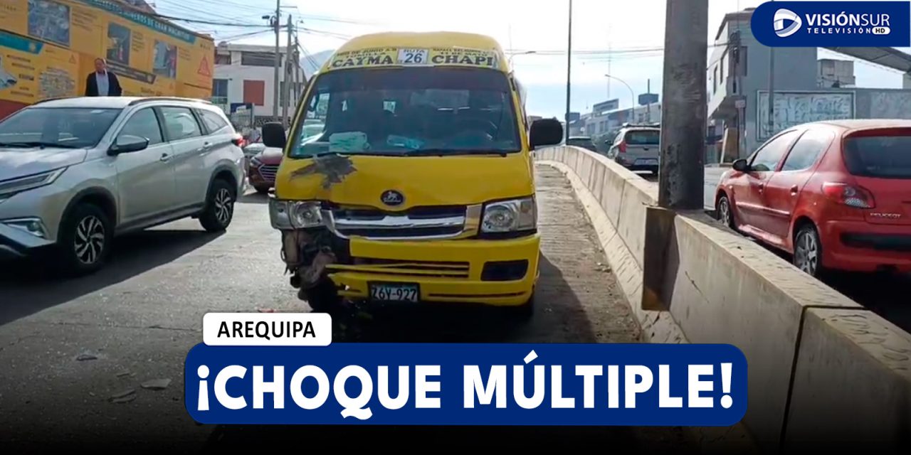 AREQUIPA: CHOQUE MÚLTIPLE SE REGISTRA EN LA AV. VENEZUELA Y DEJA AL MENOS 6 VEHÍCULOS DAÑADOS