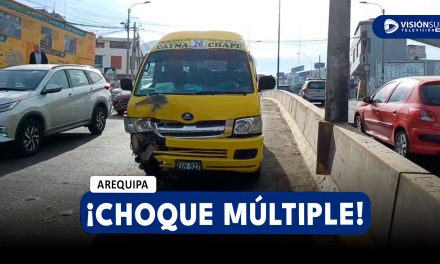 AREQUIPA: CHOQUE MÚLTIPLE SE REGISTRA EN LA AV. VENEZUELA Y DEJA AL MENOS 6 VEHÍCULOS DAÑADOS