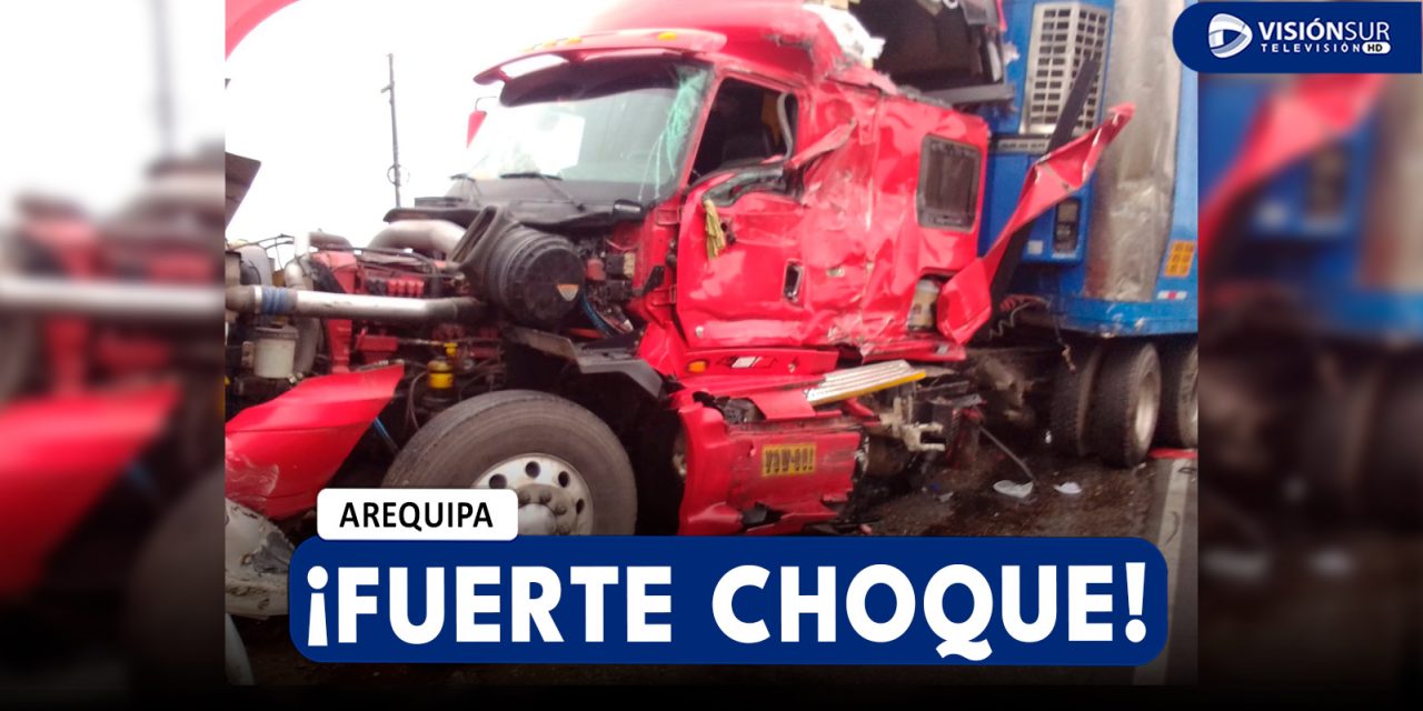 AREQUIPA: FUERTE CHOQUE ENTRE UN CAMIÓN Y UN VEHÍCULO DEJA UNA PERSONA HERIDA EN ATIQUIPA
