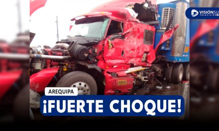 AREQUIPA: FUERTE CHOQUE ENTRE UN CAMIÓN Y UN VEHÍCULO DEJA UNA PERSONA HERIDA EN ATIQUIPA