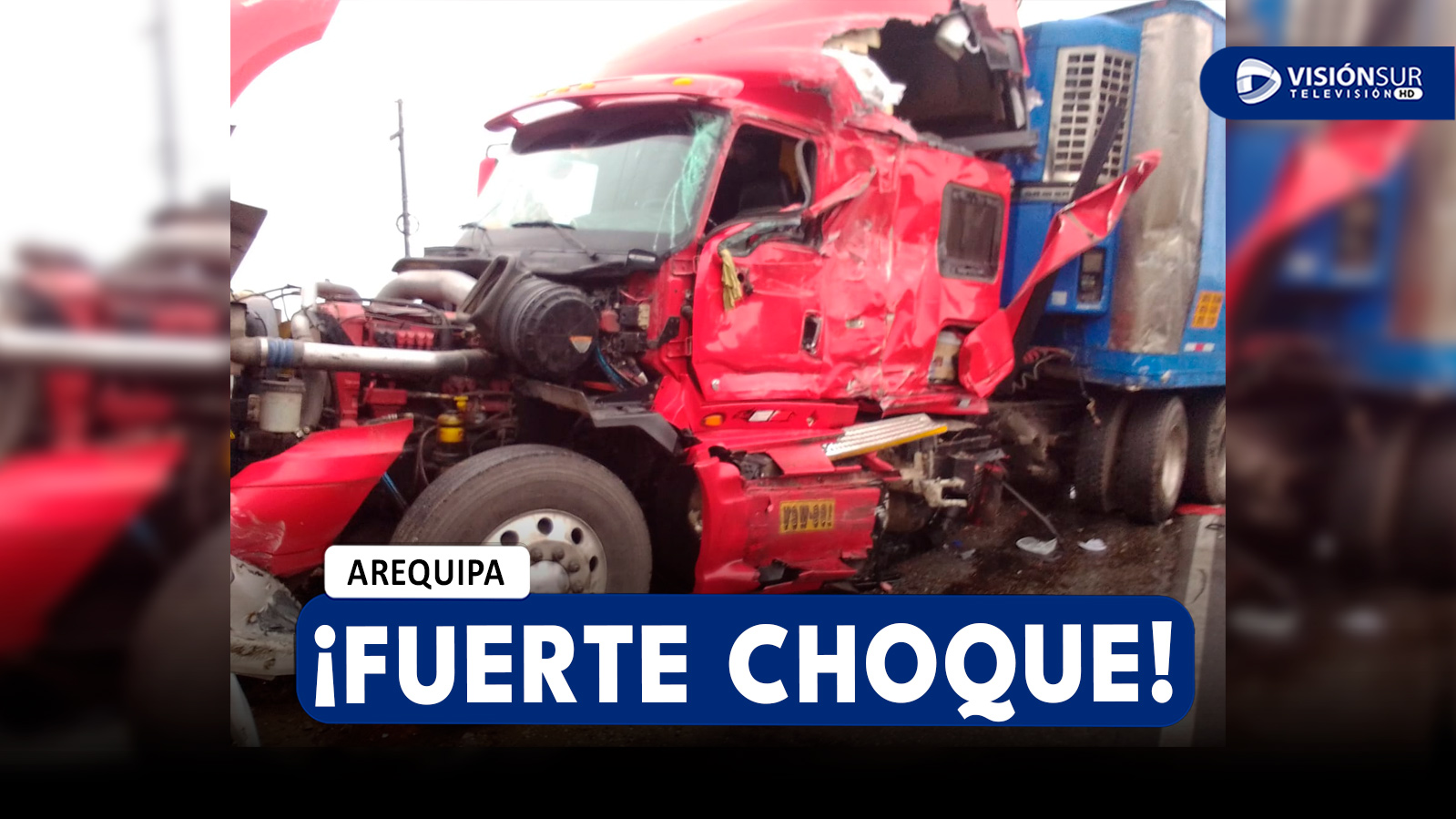 AREQUIPA: FUERTE CHOQUE ENTRE UN CAMIÓN Y UN VEHÍCULO DEJA UNA PERSONA HERIDA EN ATIQUIPA