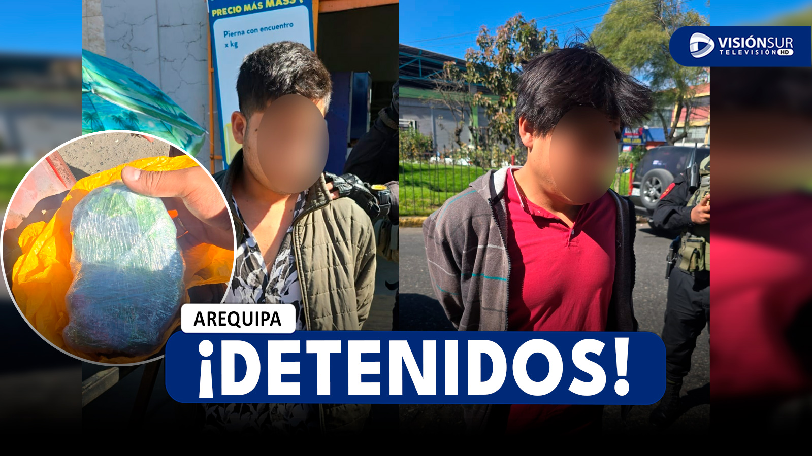 AREQUIPA: DETIENEN A DOS VARONES CON MÁS DE 3 KILOGRAMOS DE PRESUNTAMENTE MARIHUANA EN MIRAFLORES