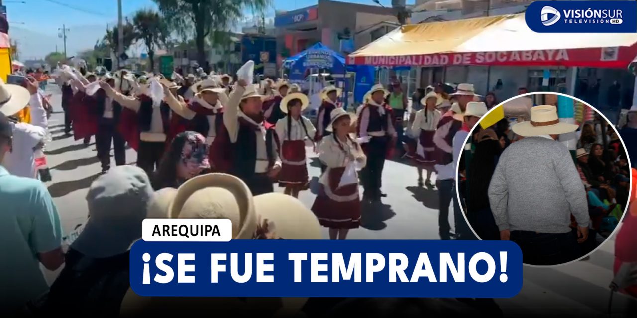 AREQUIPA: ALCALDE DE SOCABAYA SORPRENDE AL IRSE TEMPRANO DEL “CORSO DE CORSOS” POR EL 230 ANIVERSARIO DE SU DISTRITO
