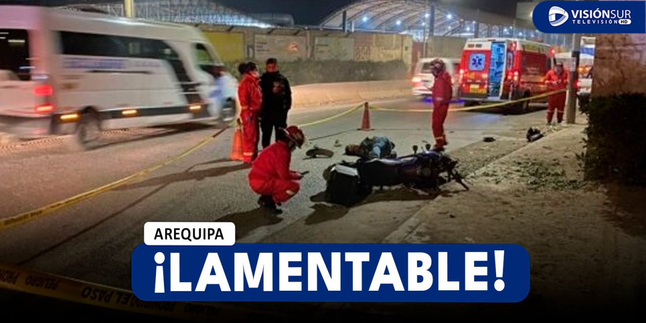 AREQUIPA: MOTOCICLISTA IMPACTA CONTRA MURO EN LA AV. EVITAMIENTO Y PIERDE LA VIDA