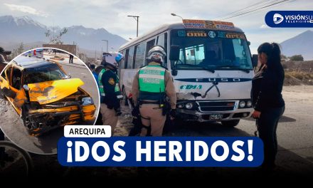 AREQUIPA: FUERTE CHOQUE ENTRE MINIVAN, UNA COMBI Y UN TICO DEJA A DOS PERSONAS HERIDAS EN CERRO COLORADO
