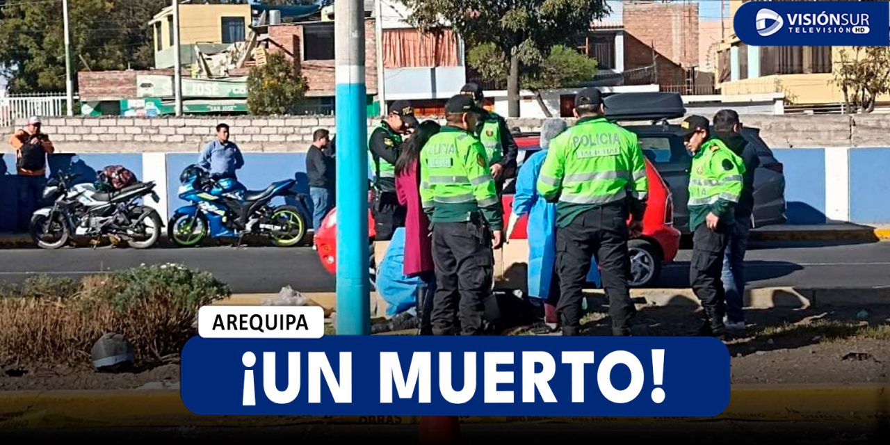AREQUIPA: FUERTE CHOQUE DE UNA MOTO EN LA AV. LOS INCAS DEJA DOS PERSONAS HERIDAS