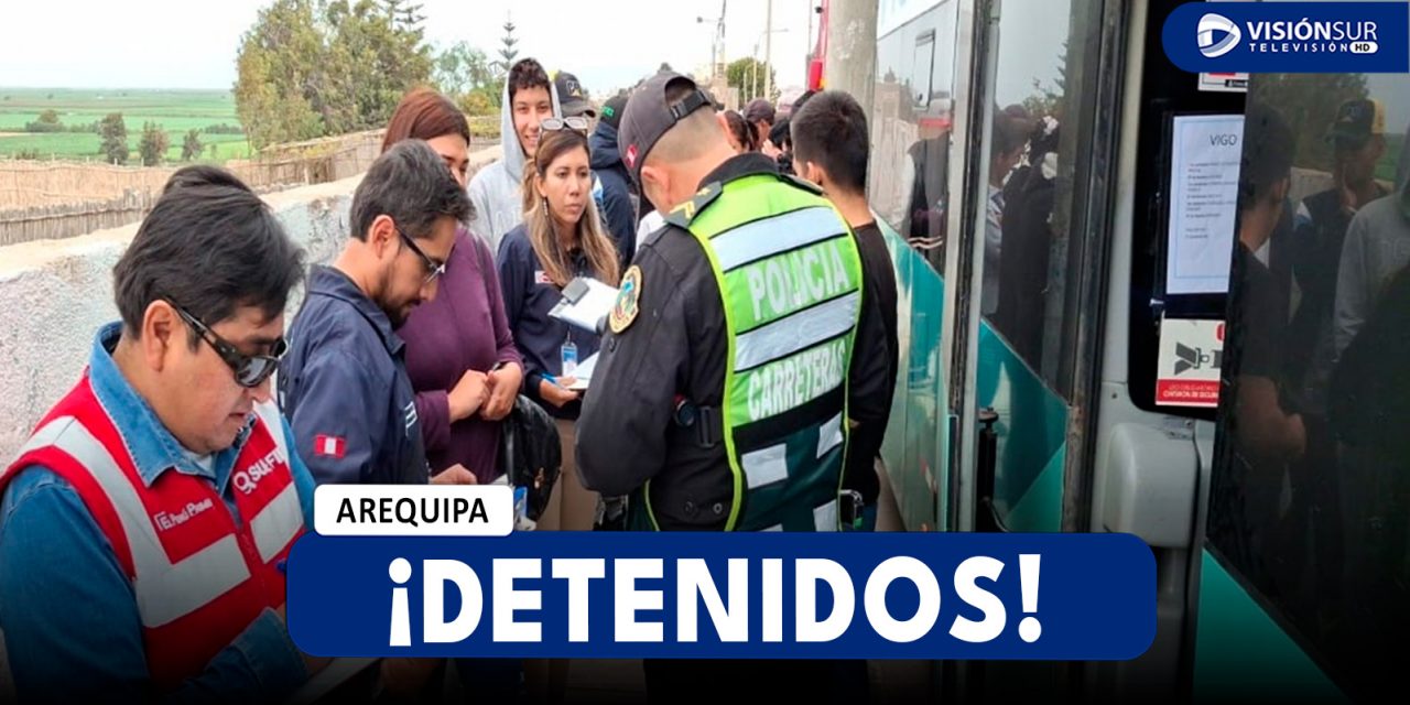 AREQUIPA: DETIENEN A 15 EXTRANJEROS INDOCUMENTADOS EN BUS INTERPROVINCIAL DURANTE MEGAOPERATIVO EN LA PANAMERICANA SUR