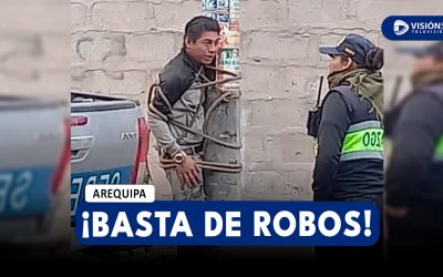 AREQUIPA: POBLADORES DE SECOCHA CAPTURAN A PRESUNTO DELINCUENTE Y LO AMARRAN A POSTE