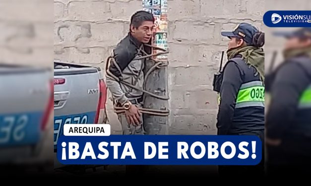 AREQUIPA: POBLADORES DE SECOCHA CAPTURAN A PRESUNTO DELINCUENTE Y LO AMARRAN A POSTE