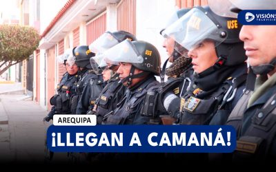 AREQUIPA: POLICÍAS DE LA USE LLEGAN A CAMANÁ PARA PODER LIBERAR LA VÍA TRAS 10 DÍAS DE BLOQUEO