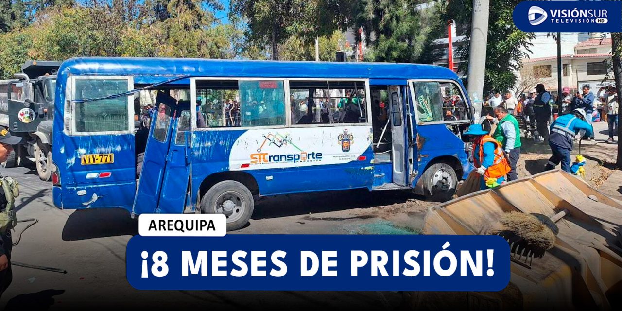 AREQUIPA: DICTAN 8 MESES DE PRISIÓN PREVENTIVA CONTRA CONDUCTOR DE BUS DEL SIT QUE TERMINÓ VOLCADO EN BUSTAMANTE Y RIVERO