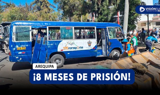 AREQUIPA: DICTAN 8 MESES DE PRISIÓN PREVENTIVA CONTRA CONDUCTOR DE BUS DEL SIT QUE TERMINÓ VOLCADO EN BUSTAMANTE Y RIVERO