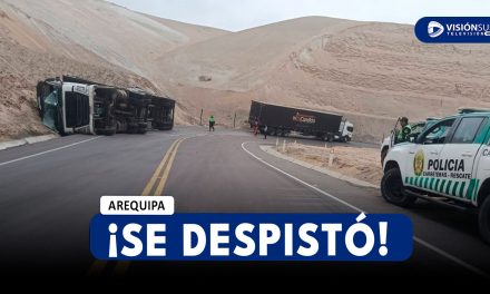 AREQUIPA: FUERTE ACCIDENTE SE REGISTRÓ EN LA VÍA COSTANERA DONDE UN CAMIÓN TERMINÓ FUERA DE LA CARRETERA