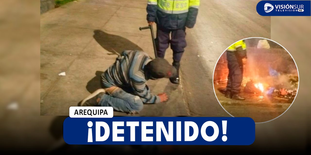 AREQUIPA: DETIENEN A VARÓN LUEGO DE QUEMAR CONTENEDOR DE BASURA EN JOSÉ LUIS BUSTAMANTE Y RIVERO