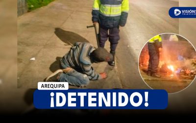 AREQUIPA: DETIENEN A VARÓN LUEGO DE QUEMAR CONTENEDOR DE BASURA EN JOSÉ LUIS BUSTAMANTE Y RIVERO