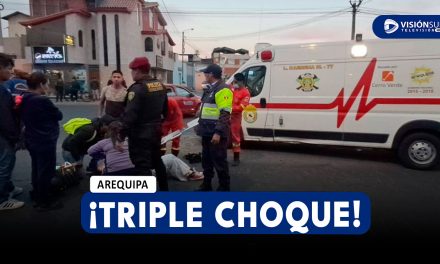 AREQUIPA: FUERTE CHOQUE EN EL CERCADO DEJA UNA PERSONA HERIDA Y VECINOS PIDEN INSTALACIÓN DE SEMÁFOROS