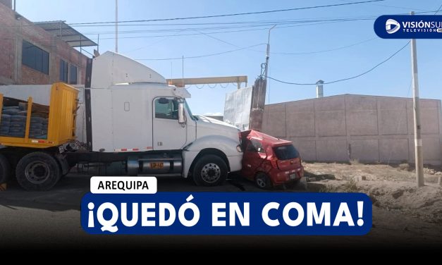 AREQUIPA: MECÁNICA QUEDA EN COMA TRAS SER APLASTADO POR CAMIÓN QUE ESTABA MAL ESTACIONADO EN CERRO COLORADO