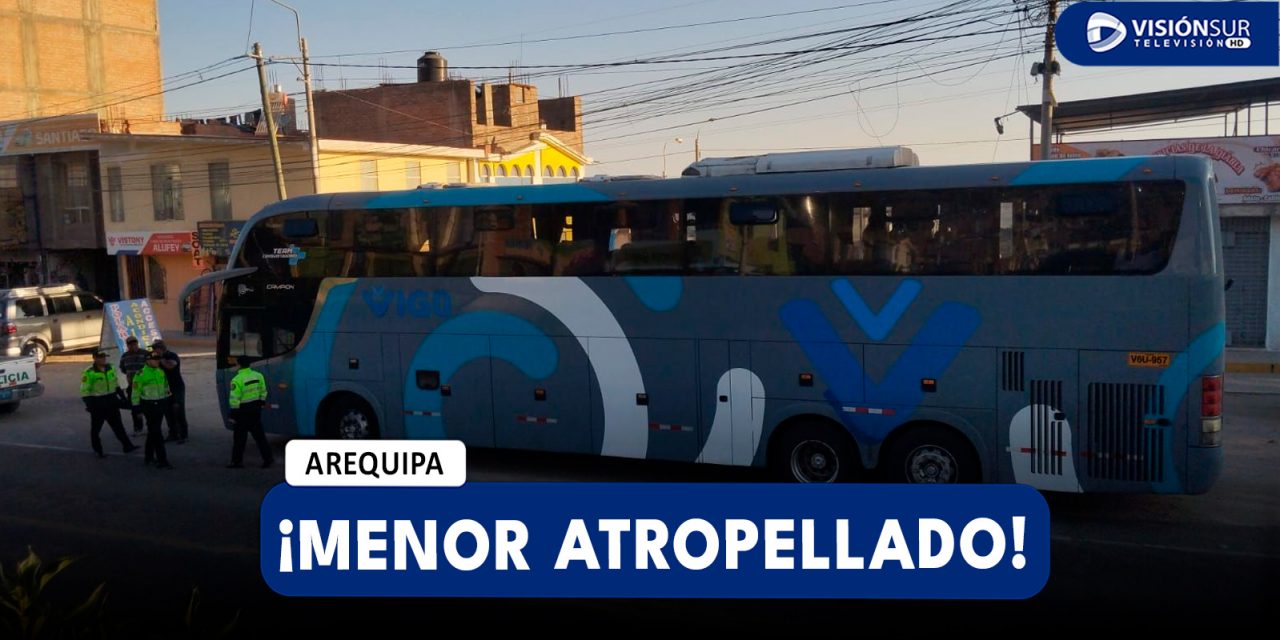 AREQUIPA: MENOR ES ATROPELLADO POR BUS EN LA VÍA AREQUIPA – YURA Y QUEDA GRAVEMENTE HERIDO