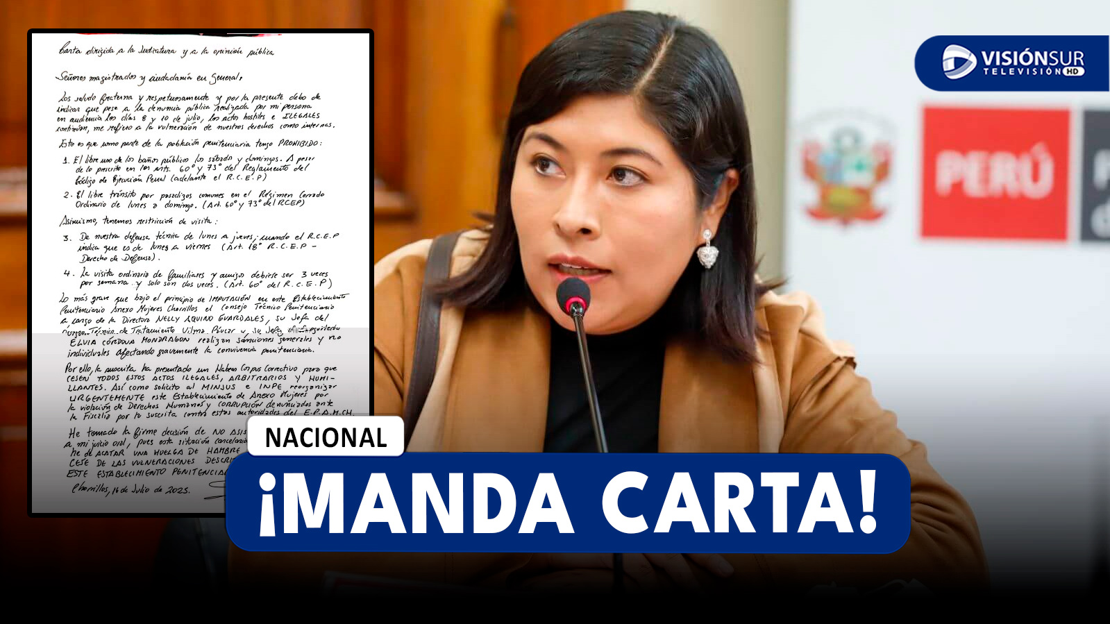 NACIONAL: EXPREMIER DIFUNDE MENSAJE DESDE EL PENAL Y AUGURA SU PROBABLE MUERTE Y PIDE SER CREMADA EN TACNA
