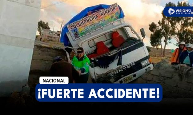 NACIONAL: FUERTE ACCIDENTE DE TRÁNSITO EN PUNO DEJA UNA PERSONA GRAVEMENTE HERIDA