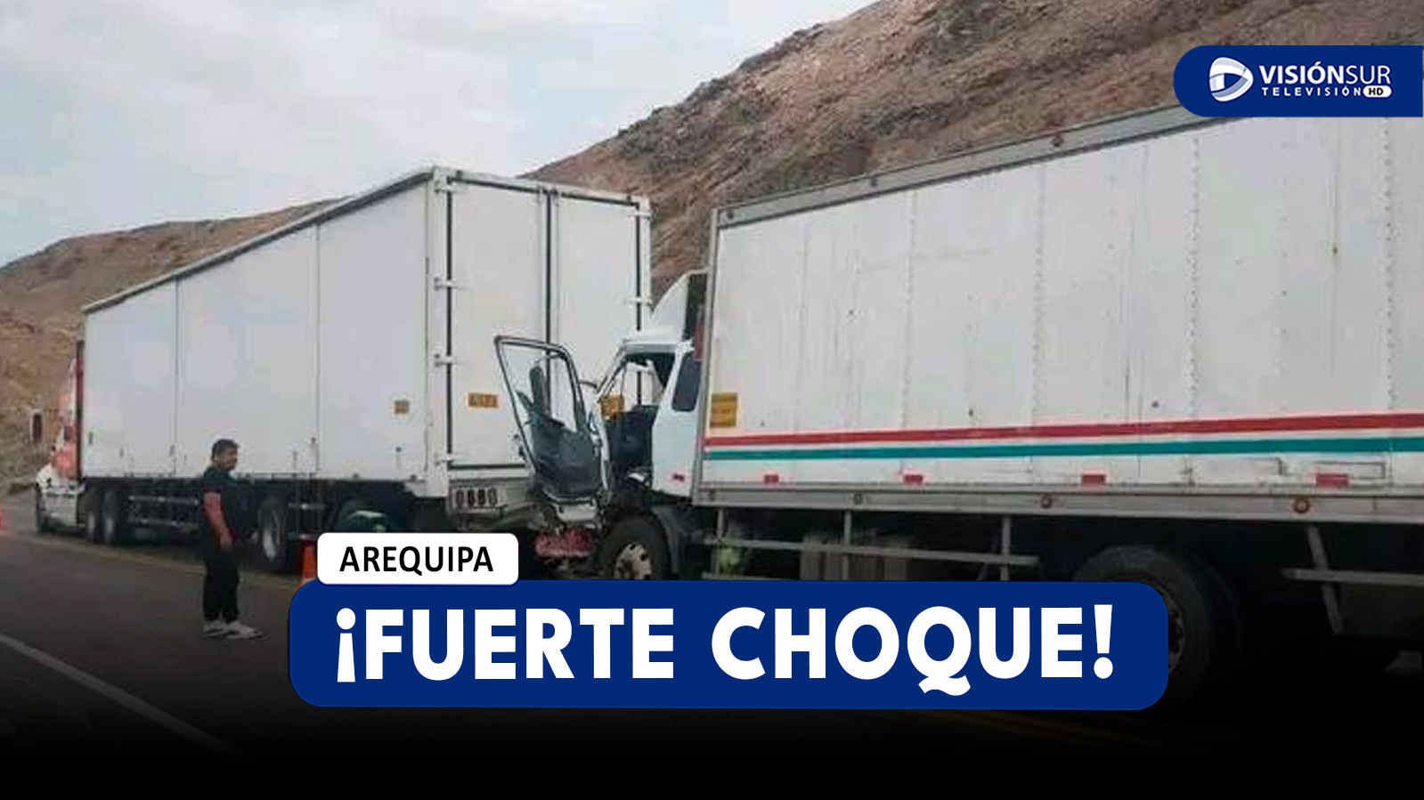 AREQUIPA: FUERTE CHOQUE EN LA PANAMERICANA SUR DEJÓ UNA PERSONA GRAVEMENTE HERIDA