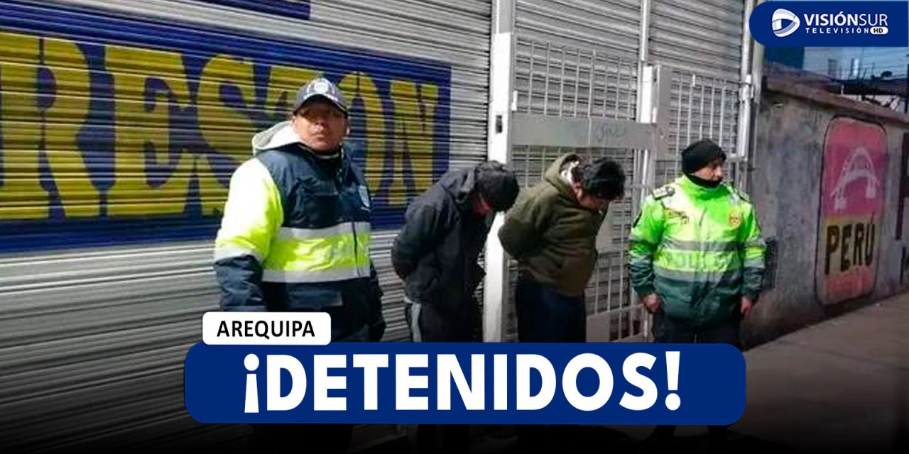 AREQUIPA: DETIENEN A DOS PRESUNTOS LADRONES DE AUTOPARTES EN EL DISTRITO DE JOSÉ LUIS BUSTAMANTE Y RIVERO