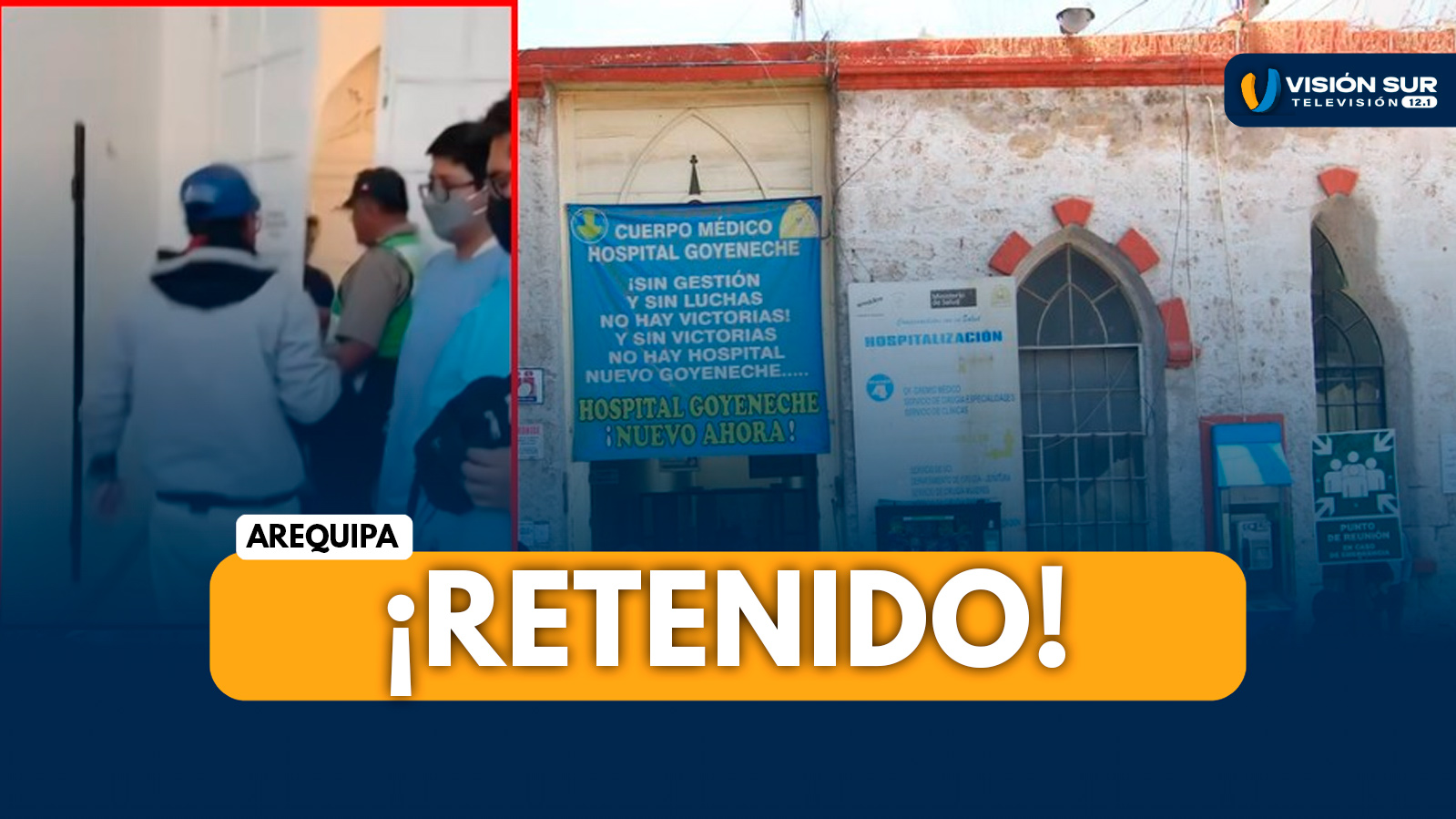 AREQUIPA: HOMBRE INGRESA SIN AUTORIZACIÓN AL ÁREA RESTRINGIDA DEL HOSPITAL GOYENECHE Y ES RETENIDO POR ENFERMERAS