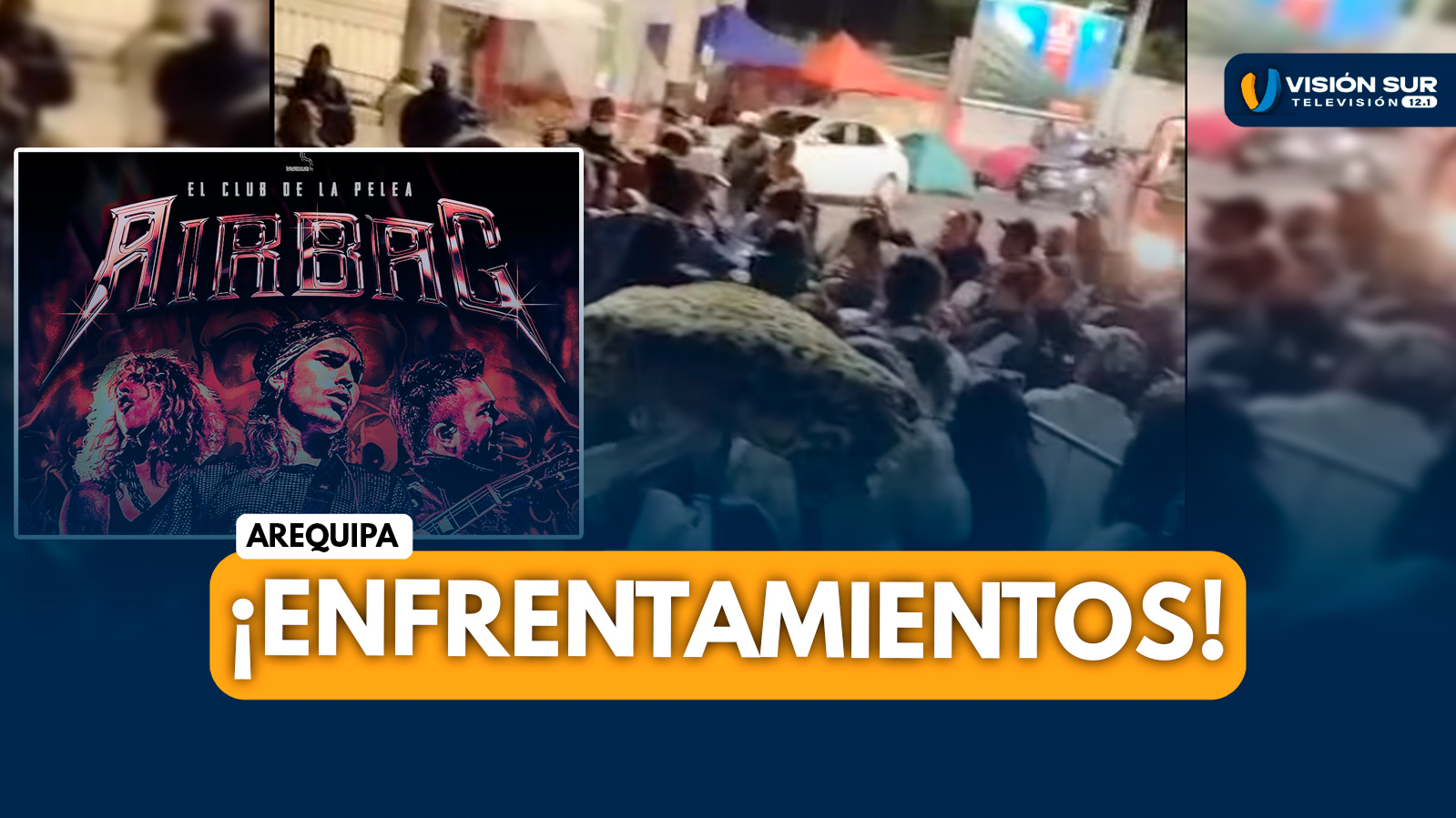 AREQUIPA: DESORDEN Y ENFRENTAMIENTOS EN CERRO JULI POR VENTA DE ESPACIOS PREVIO A CONCIERTO DE AIRBAG