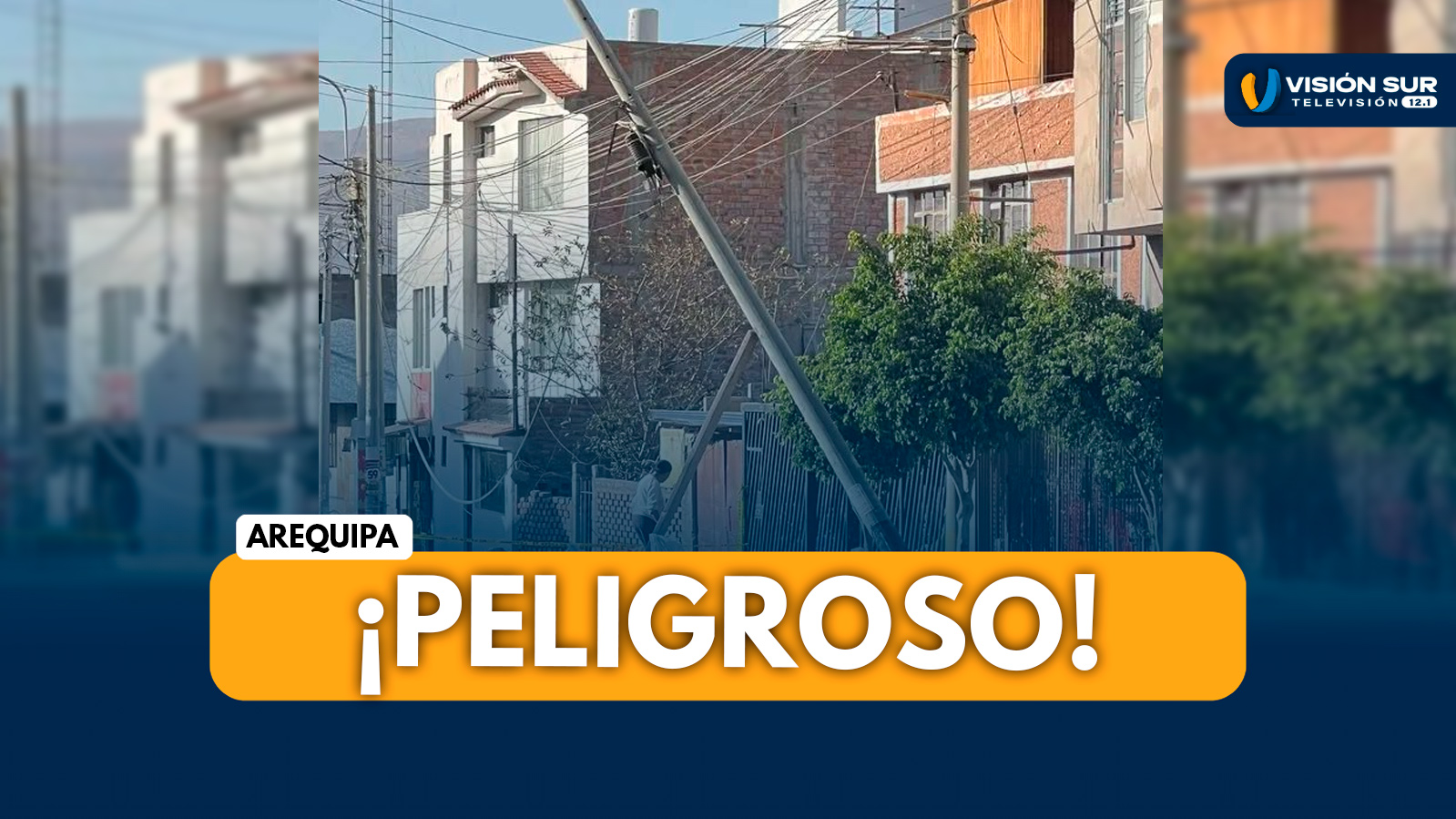 AREQUIPA: CERCAN CALLE PUCALLPA-MOYOBAMBA EN SOCABAYA POR INMINENTE CAÍDA DE POSTE DE TELEFONÍA