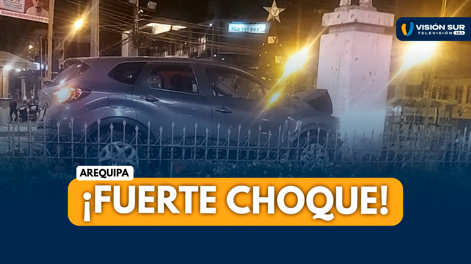 AREQUIPA: CAMIONETA TERMINA EN EL SARDINEL CENTRAL DEL CRUCE DE LA AV. EJÉRCITO Y LA AV. CAYMA