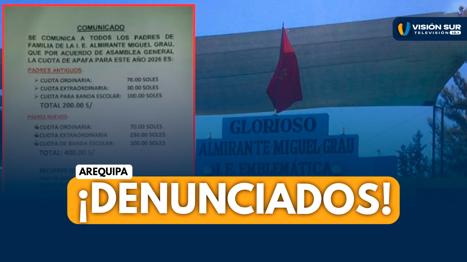 AREQUIPA: PADRES DENUNCIAN COBROS ILEGALES DE HASTA S/400 EN COLEGIO MIGUEL GRAU DE MAJES PARA MATRÍCULA 2026