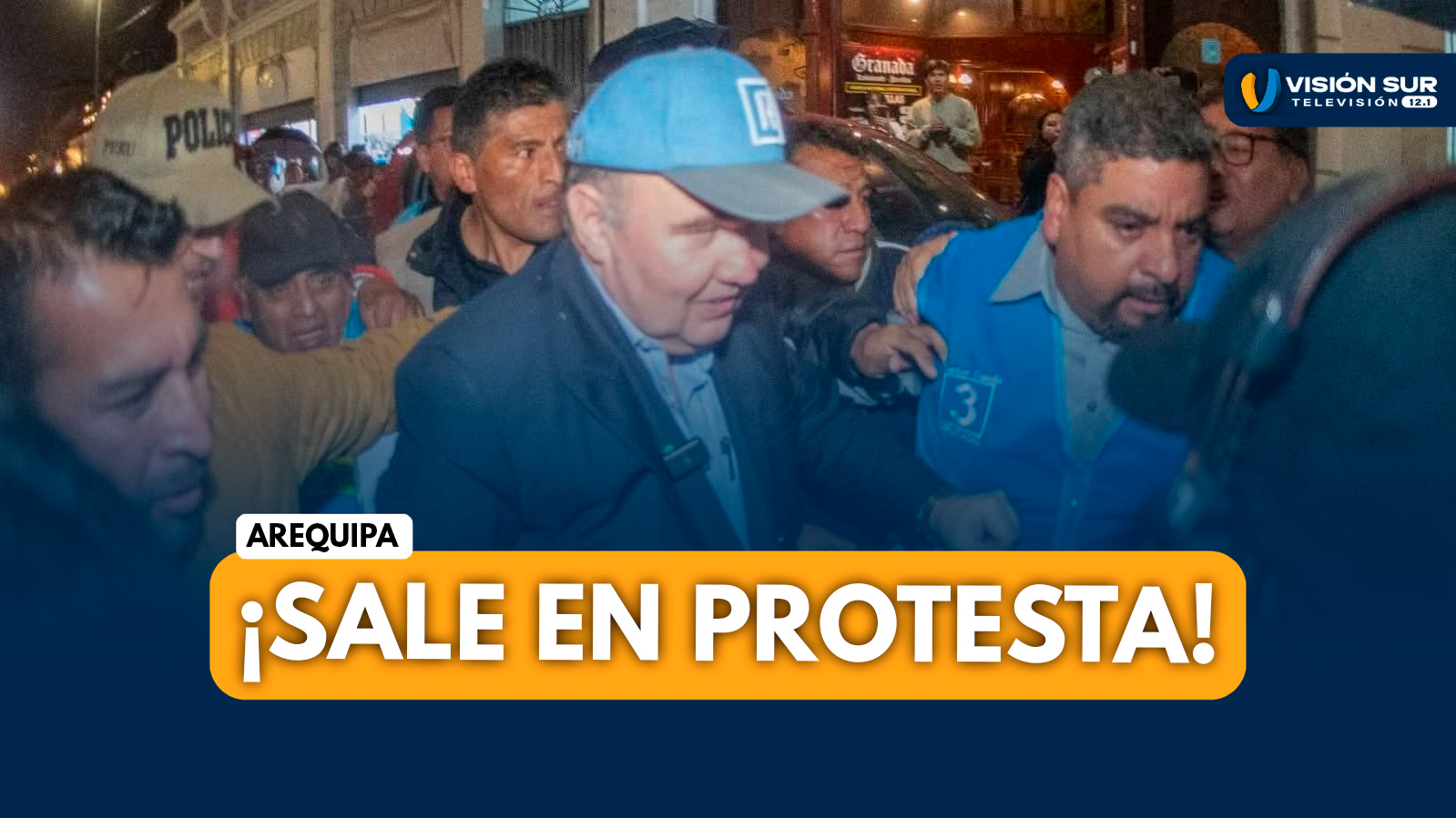 AREQUIPA: PROTESTA OBLIGA A EVACUAR A RAFAEL LÓPEZ ALIAGA BAJO FUERTE RESGUARDO POLICIAL