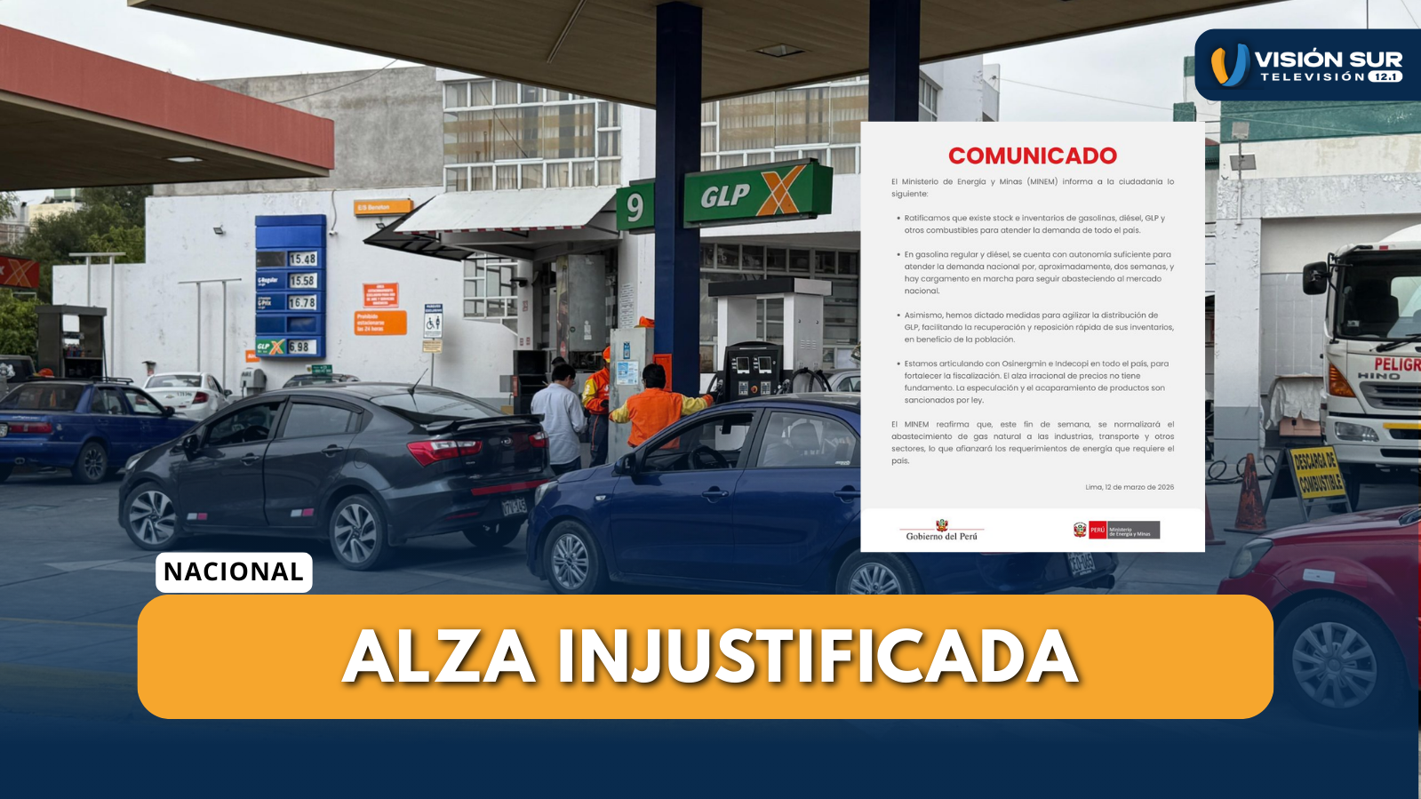 MINISTERIO DE ENERGÍA Y MINAS ASEGURA QUE ALZA DE PRECIOS DE COMBUSTIBLES NO TIENE FUNDAMENTO
